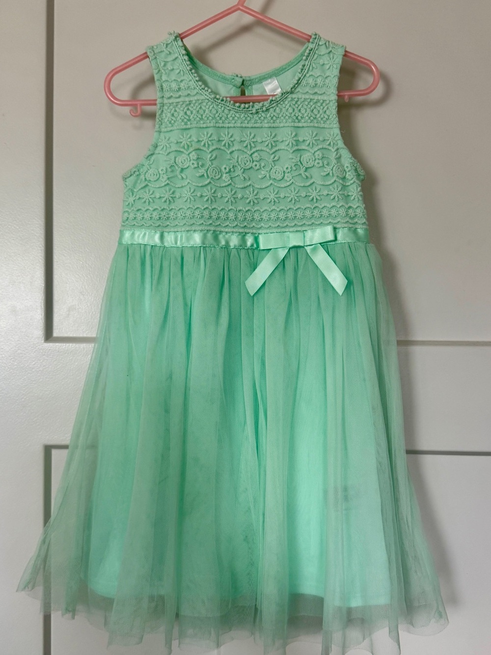 Mint Green Lace Tulle Flower Girl Dress